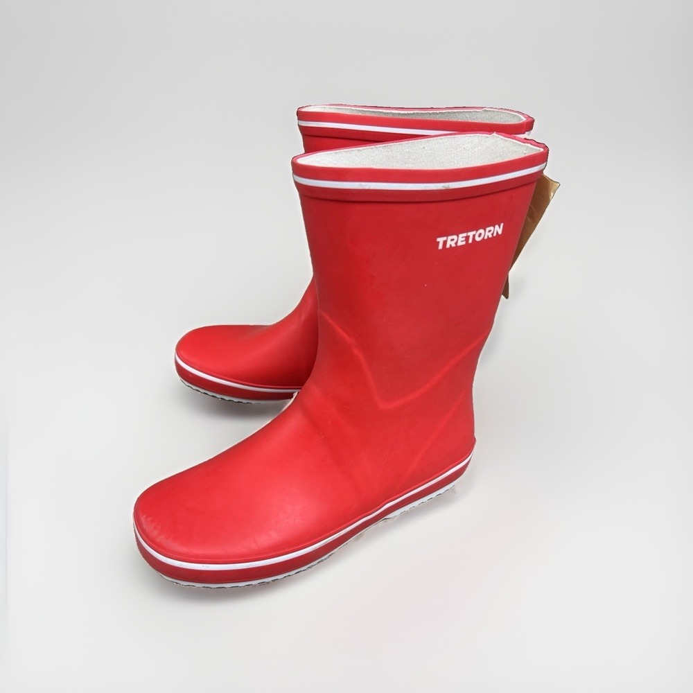 NWT Tretorn Storm Red Rubber Rain Boots Womens Sz 9 Waterproof Pull On 47320950